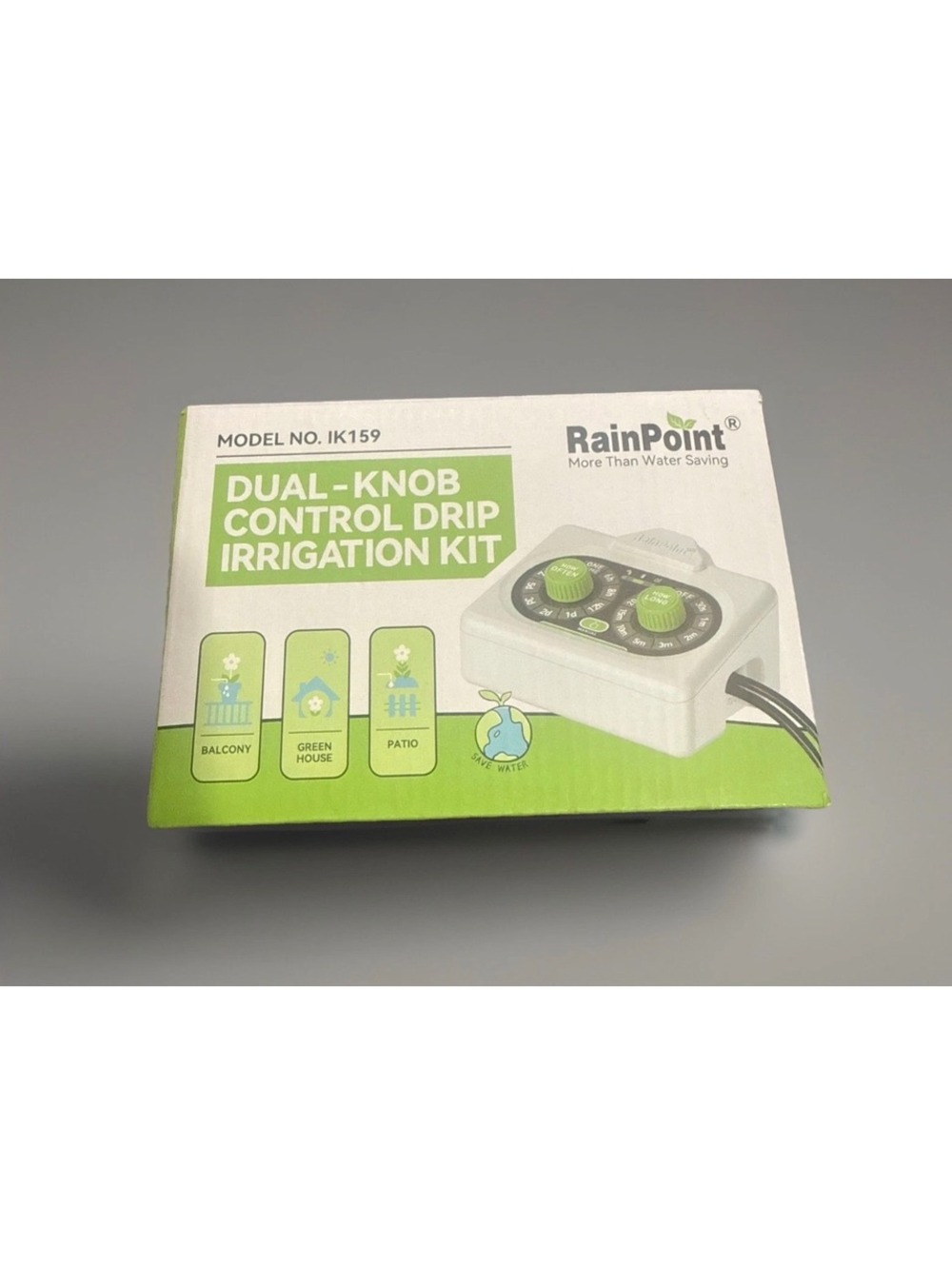 RainPoint IK159 Dual Knob Automatic Drip Irrigation Kit Pump Timer 15 Plants